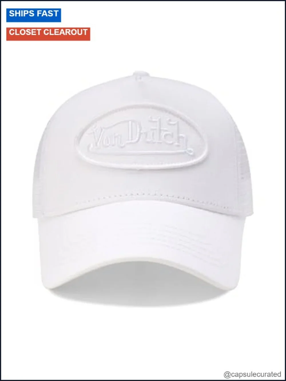 Von Dutch Style Unisex Trucker Hat with Mesh Back and Snapback Closure